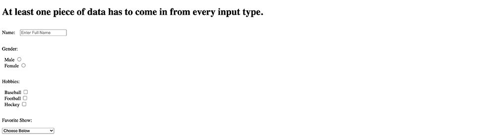 Form Validation using the DOM