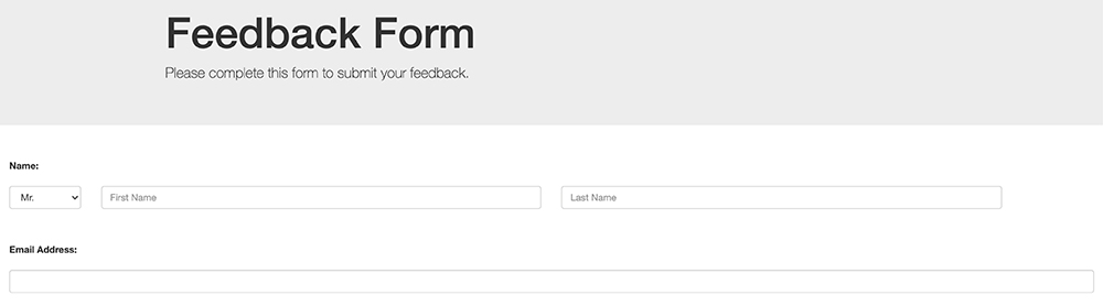 Feedback Form with PHP