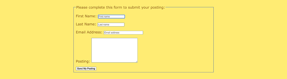 Post Submission Form