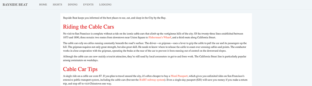 Bayside Beat Website