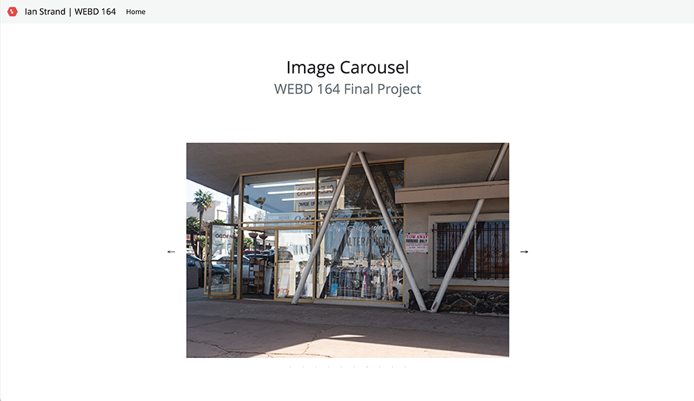 A slider image gallery created with JavaScript.