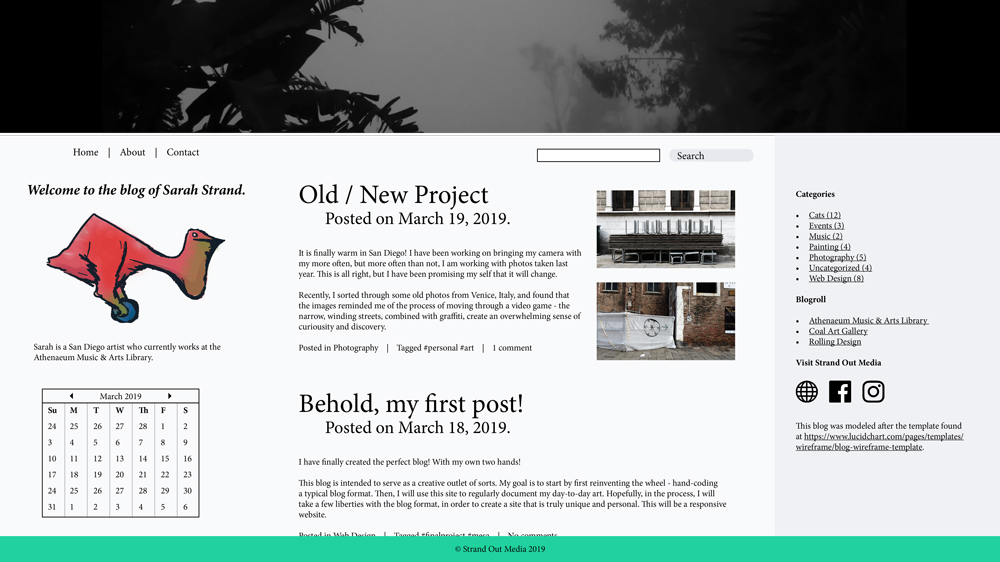 Mockup of Blog Home Page