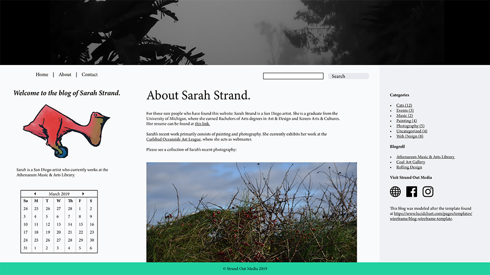Mockup of Blog About Page